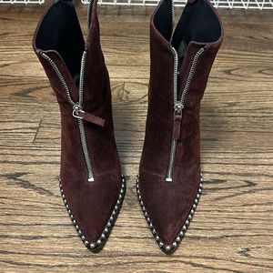 Alexander Wang suede booties with silver ball detail